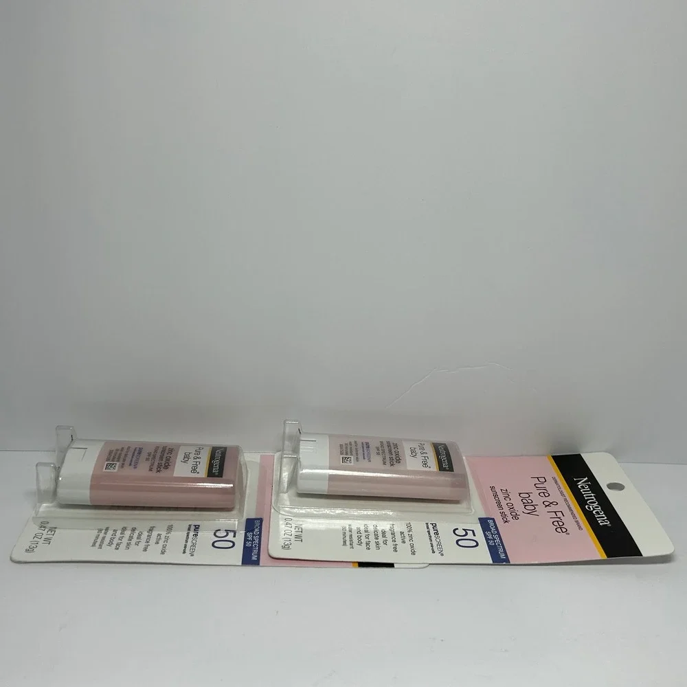 2pk Neutrogena Pure & Free Baby Zinc Oxide Sunscreen Stick SPF 50 0.47oz 13g